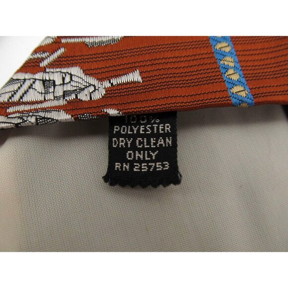 Vintage 70s Wide Tie Lot Egyptian Warrior Geometric Tribal Print Retro Neckties - Picture 10 of 16